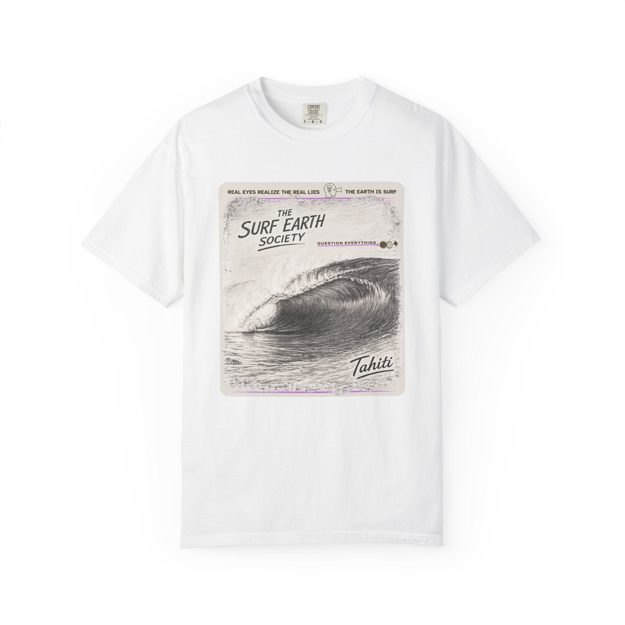Tahiti Perfection THE SURF EARTH SOCIETY Sketch Art T-Shirt