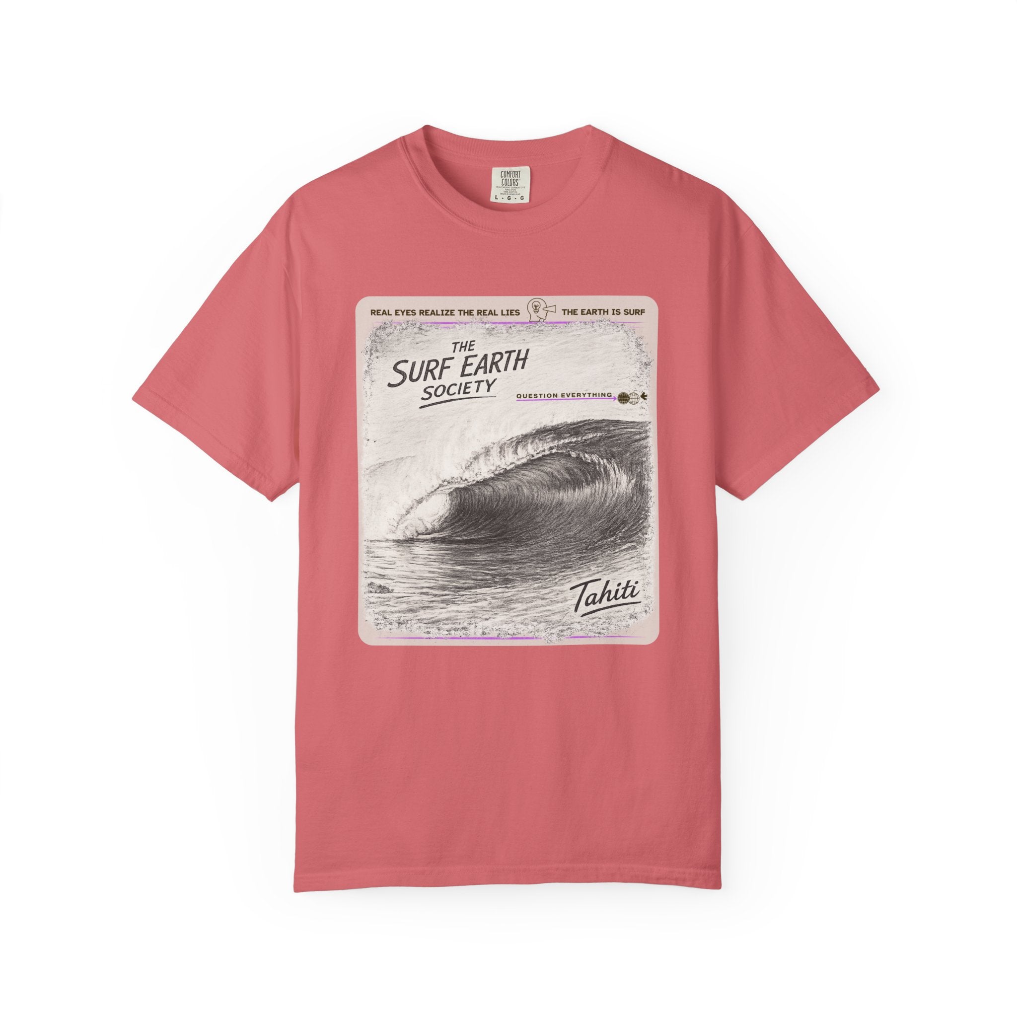 Tahiti Perfection THE SURF EARTH SOCIETY Sketch Art T-Shirt
