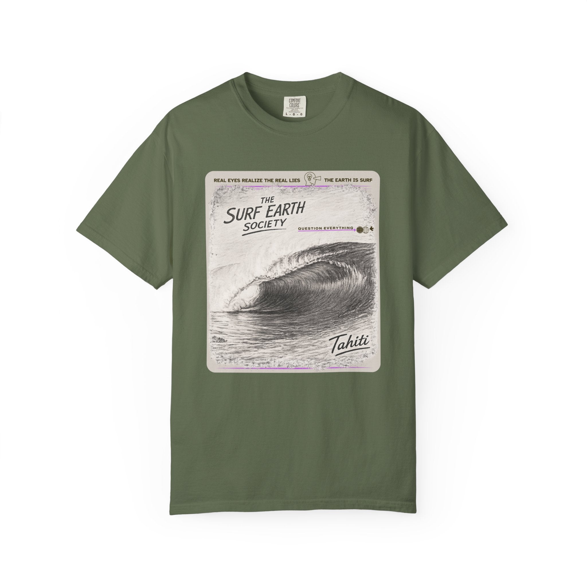 Tahiti Perfection THE SURF EARTH SOCIETY Sketch Art T-Shirt