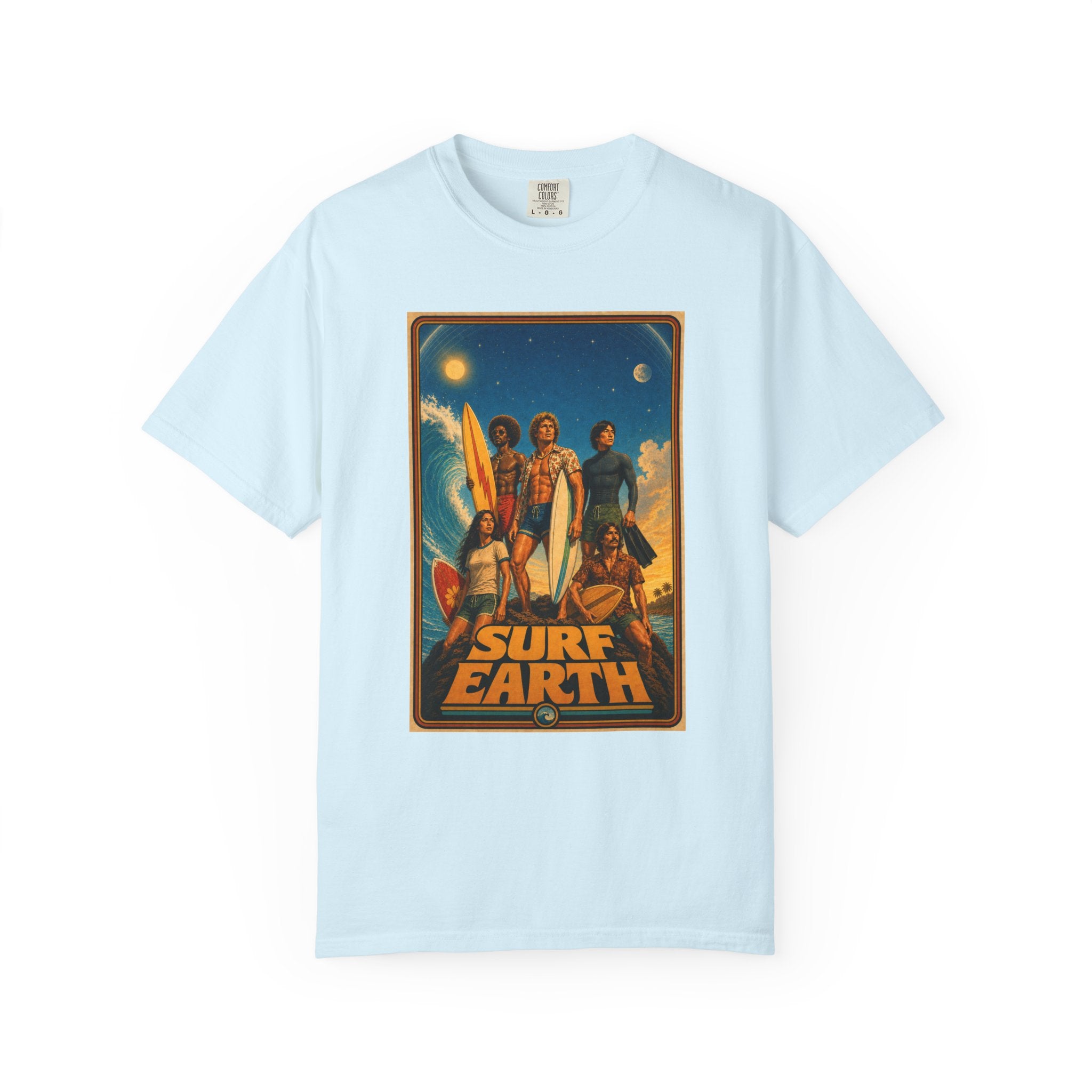 SURF EARTH Retro Beach Crew T-Shirt
