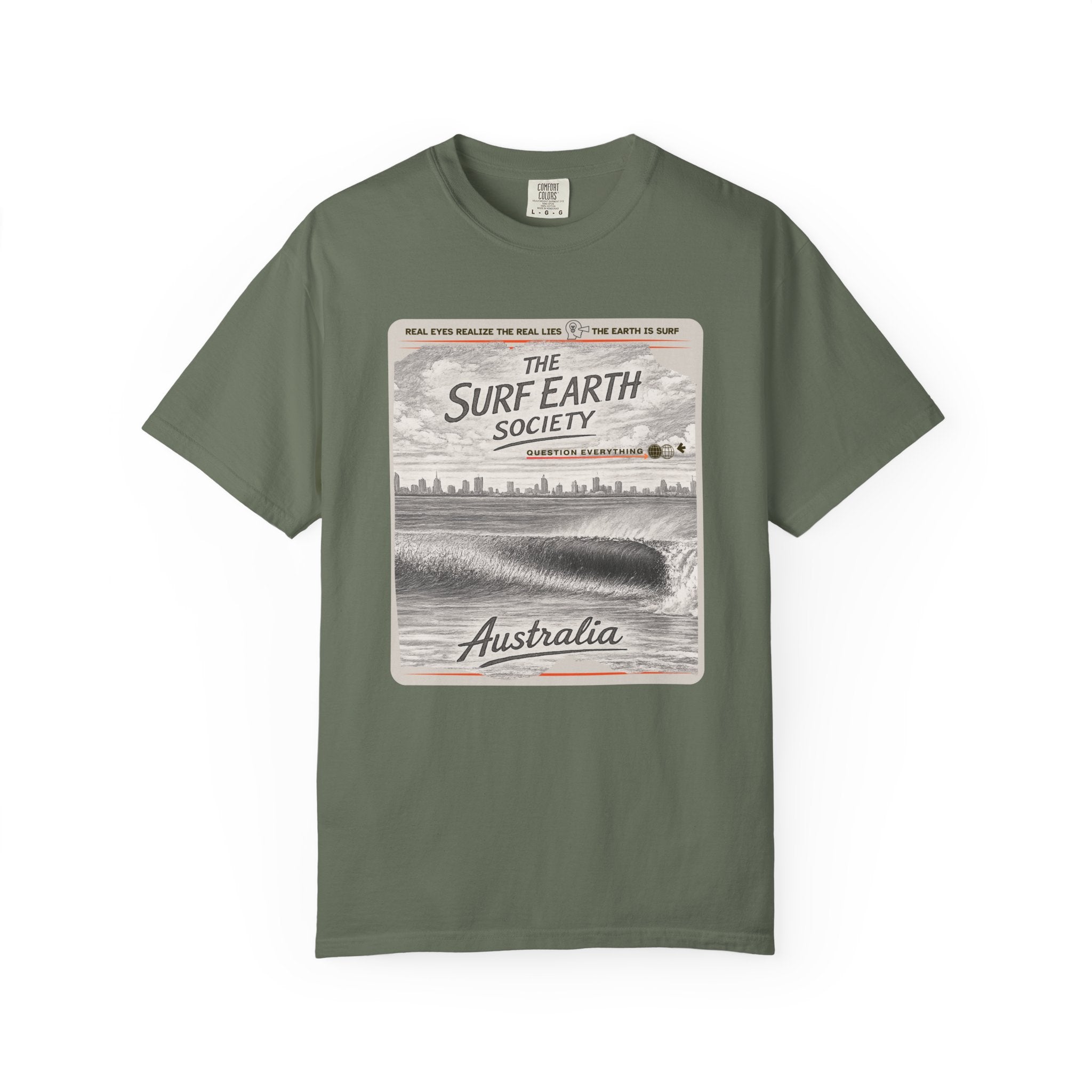 Australia Perfection THE SURF EARTH SOCIETY Sketch Art T-Shirt