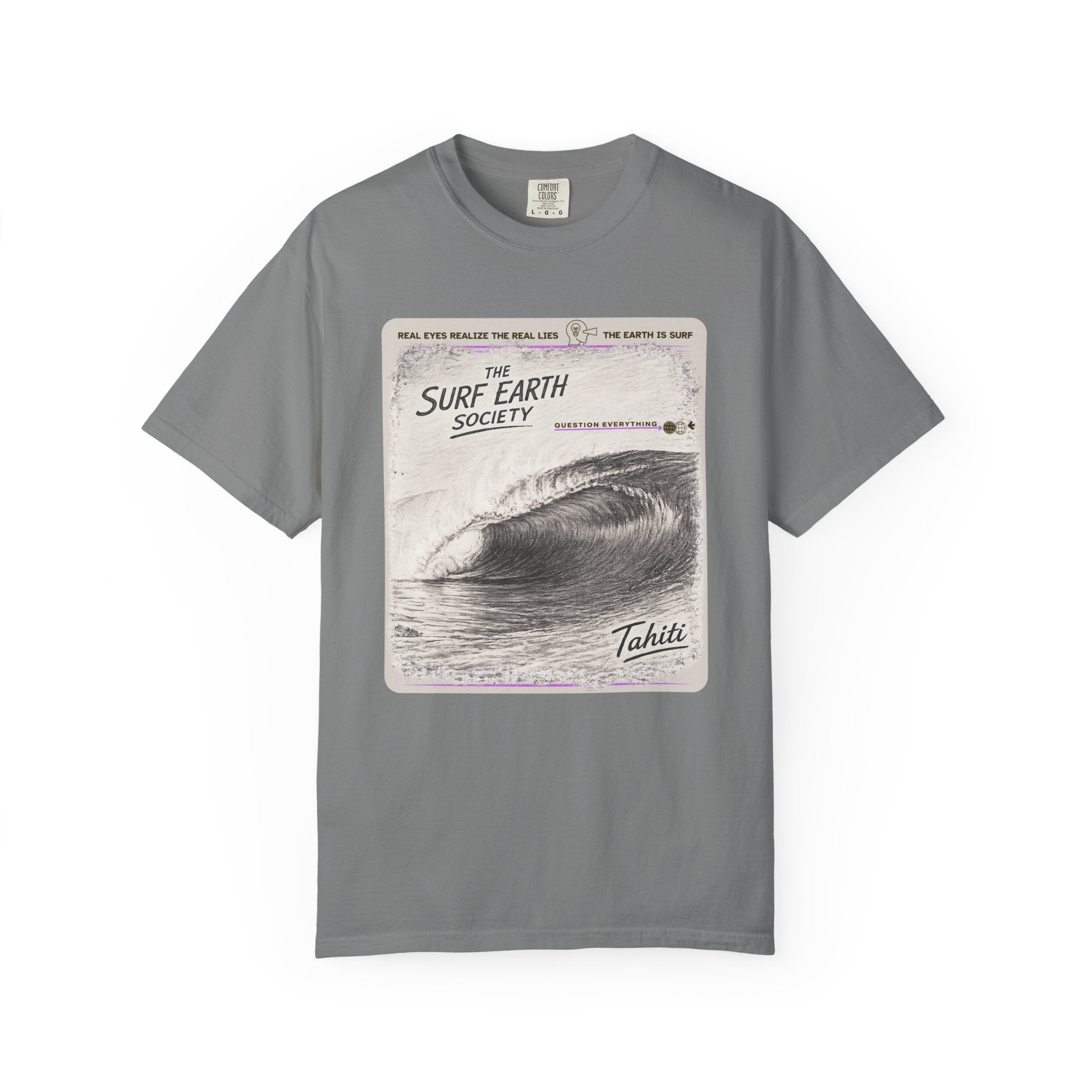 Tahiti Perfection THE SURF EARTH SOCIETY Sketch Art T-Shirt