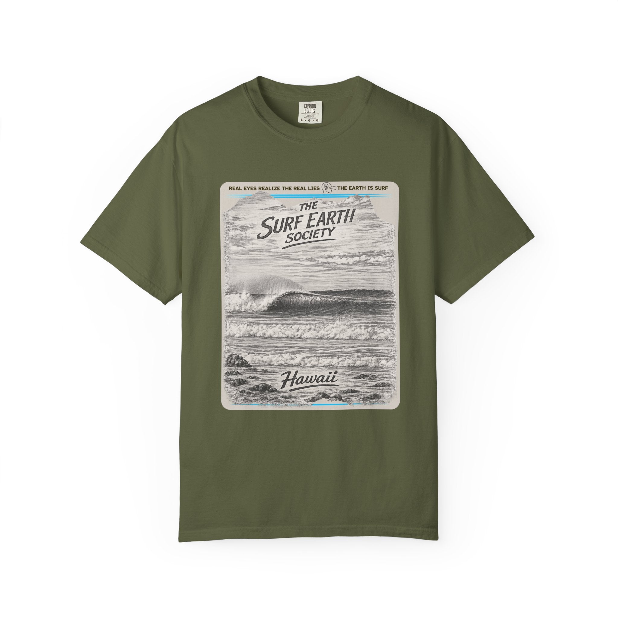 Hawaii Power THE SURF EARTH SOCIETY  Sketch Art T-Shirt