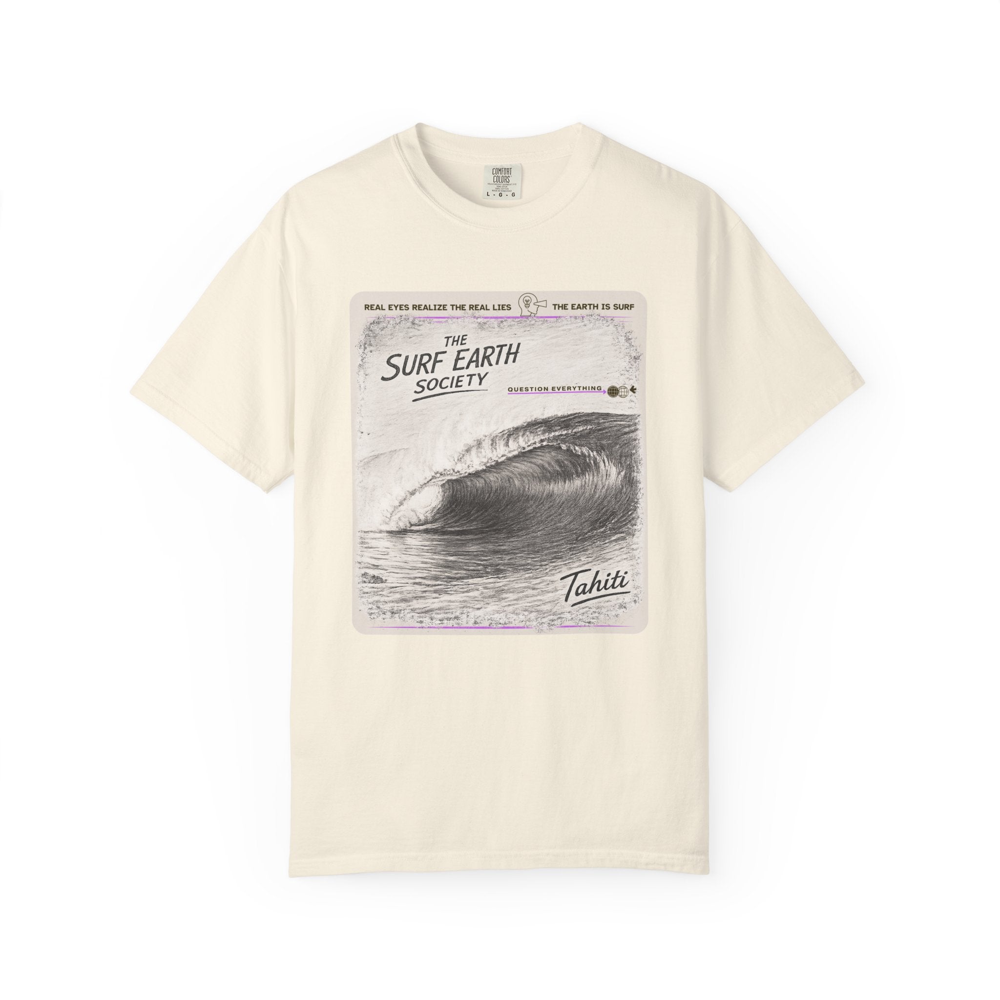 Tahiti Perfection THE SURF EARTH SOCIETY Sketch Art T-Shirt