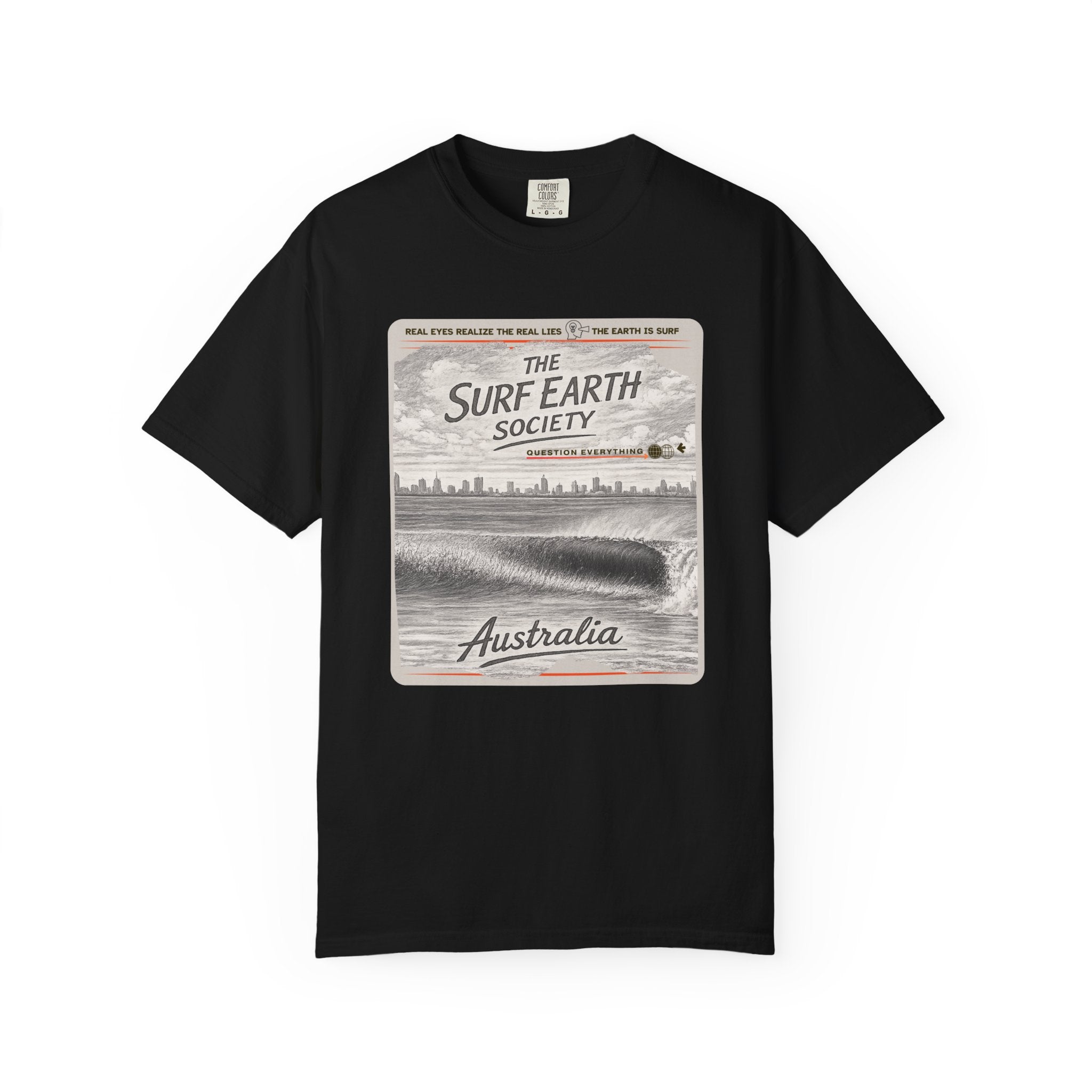 Australia Perfection THE SURF EARTH SOCIETY Sketch Art T-Shirt