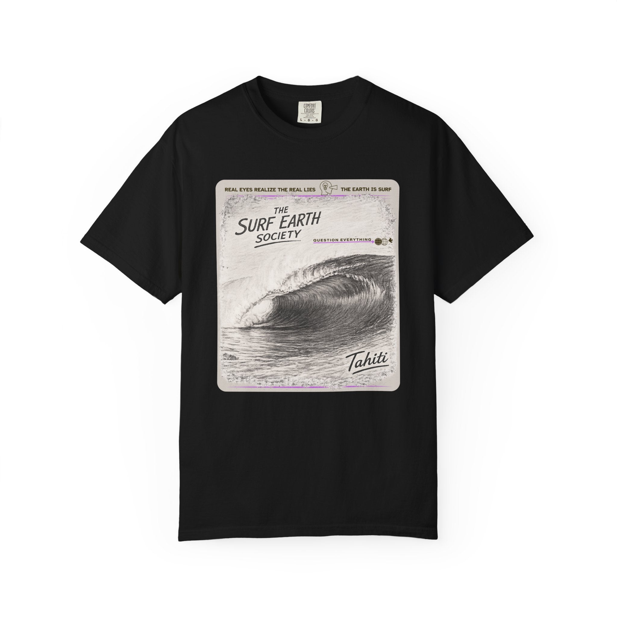 Tahiti Perfection THE SURF EARTH SOCIETY Sketch Art T-Shirt