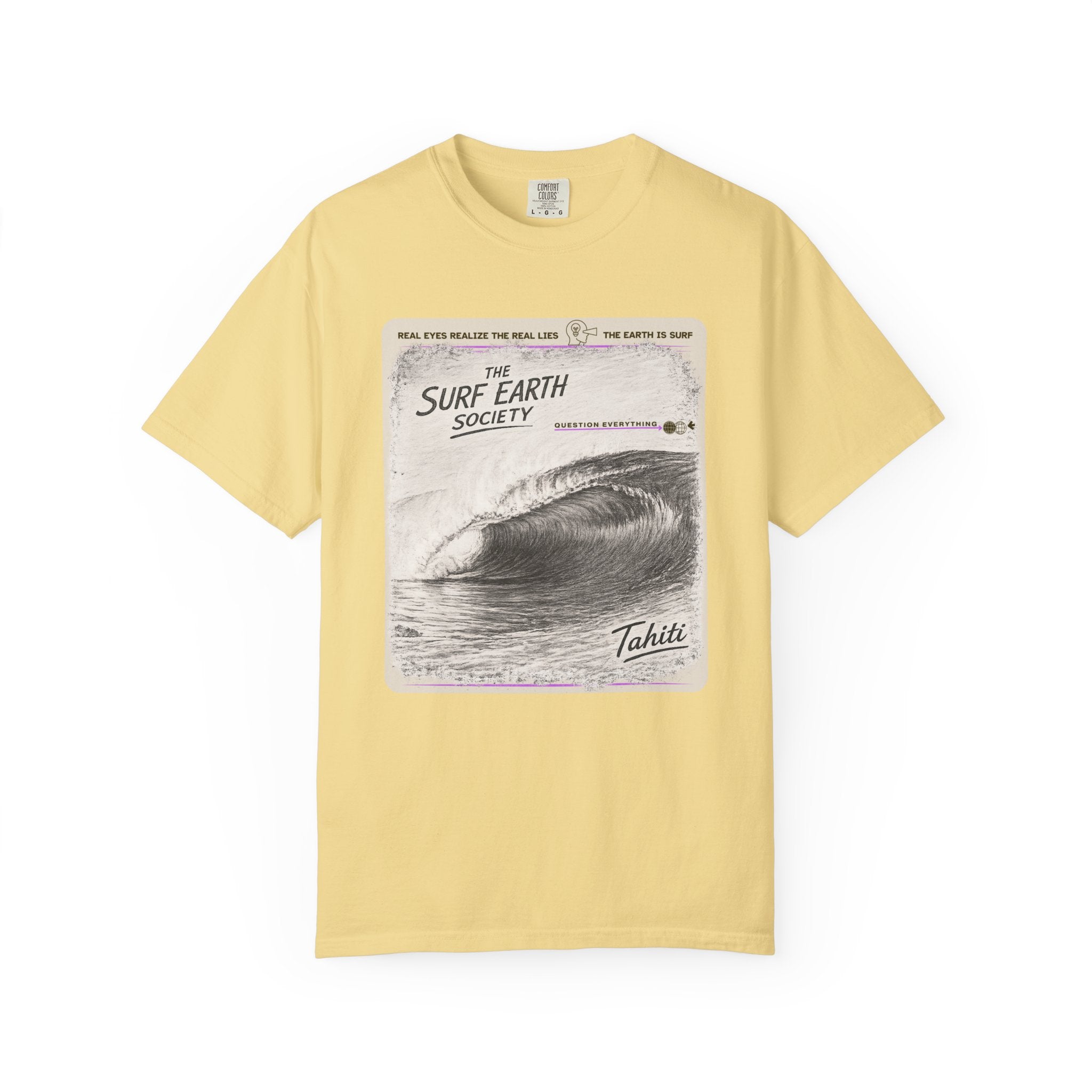 Tahiti Perfection THE SURF EARTH SOCIETY Sketch Art T-Shirt