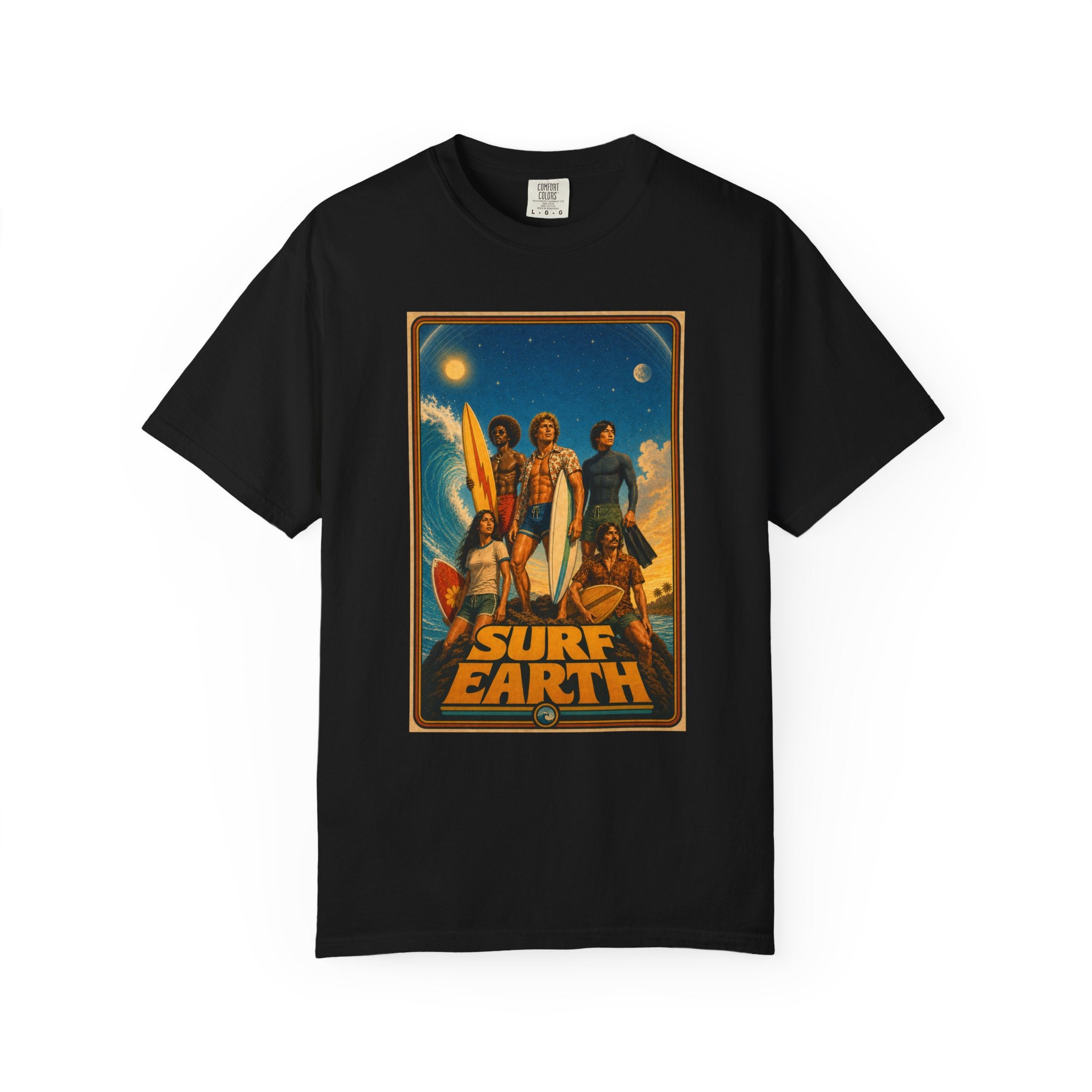 SURF EARTH Retro Beach Crew T-Shirt
