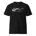 Hand drawn perfect Pipeline wave The Surf Earth Society vintage art  t-shirt black colour