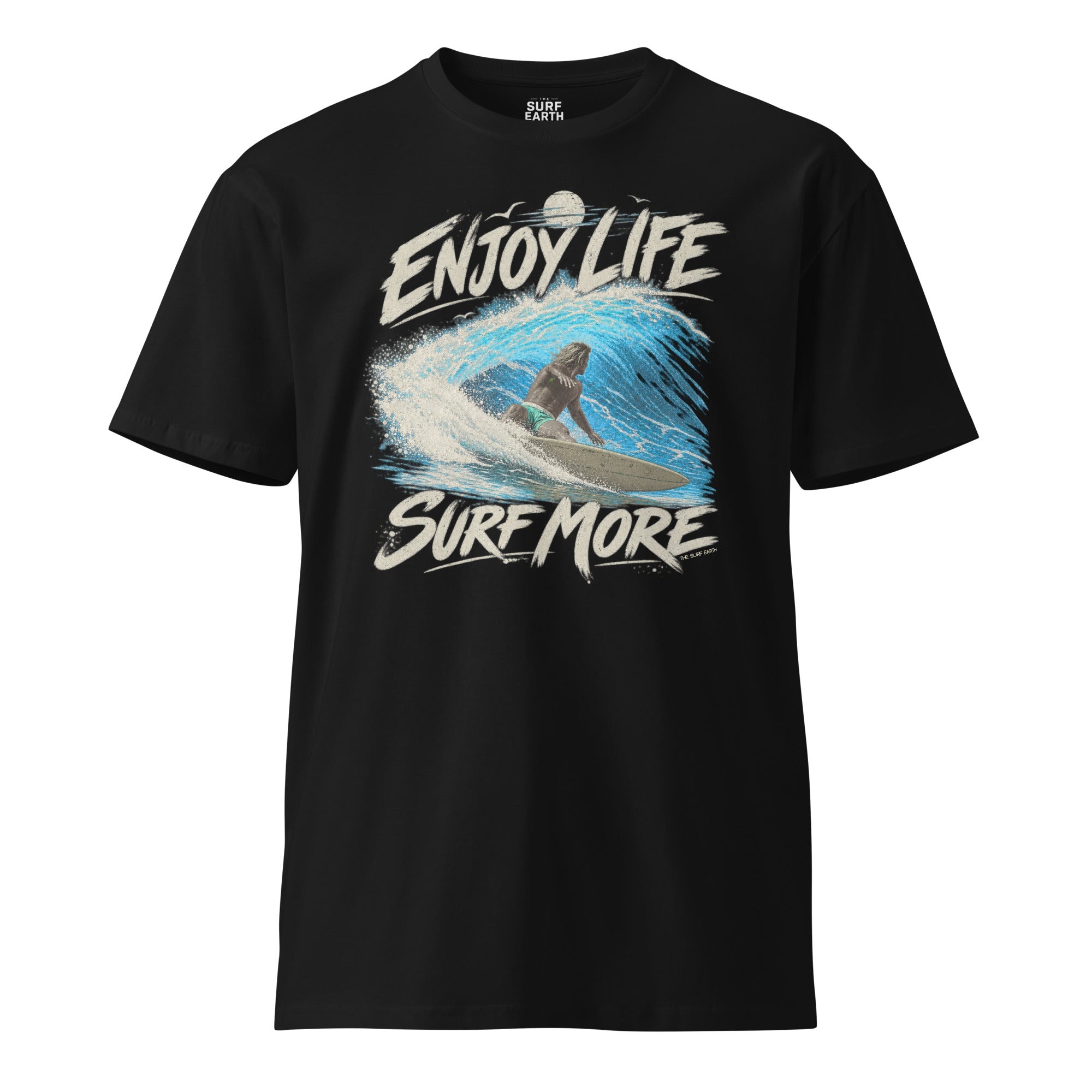 The Surf Earth Enjoy Life Surf More graphic tee in black