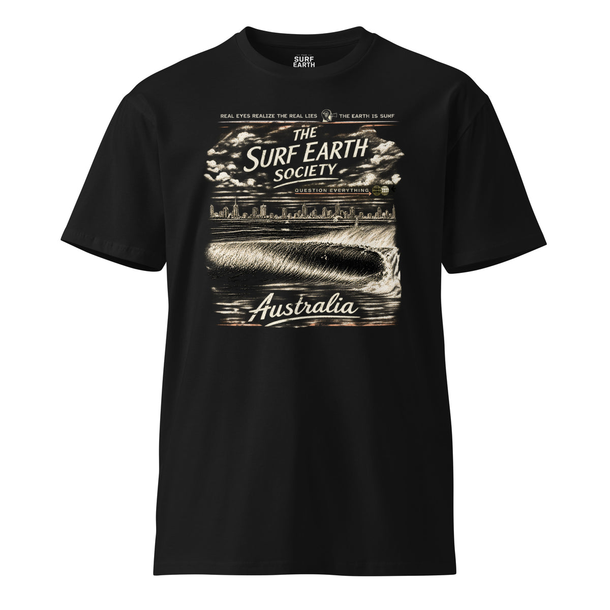 The Surf Earth Society Vintage Australia Rustic graphic tee in black