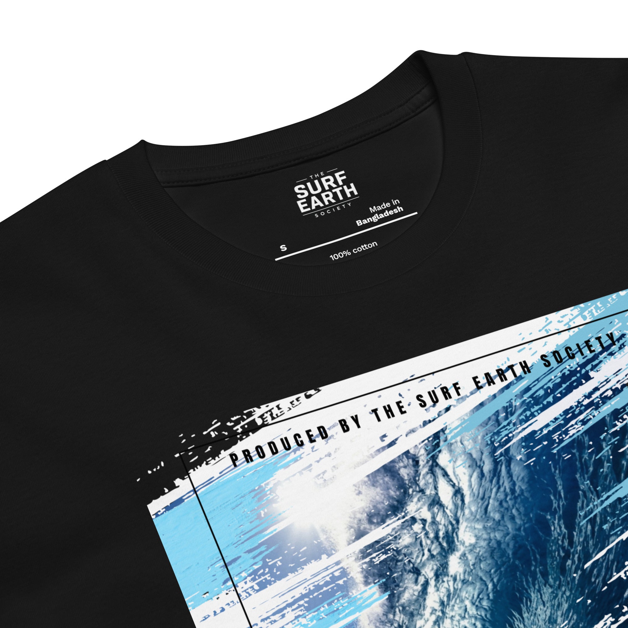 original 80s surf earth movie poster with vintage graphic artistry on premium black  t-shirt
