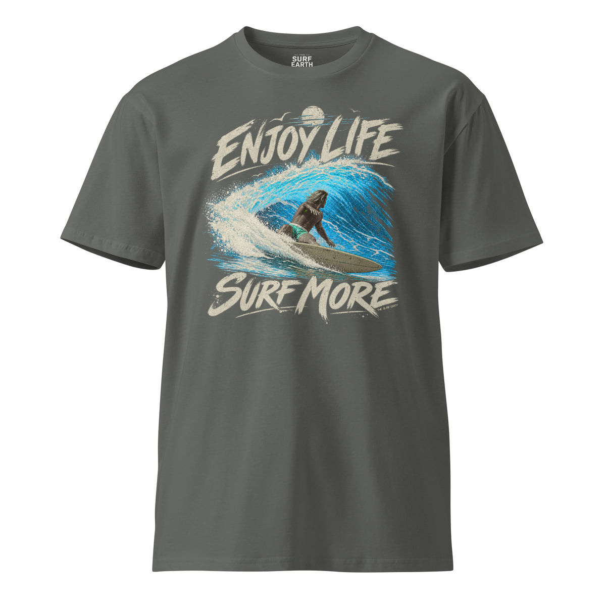 The Surf Earth Enjoy Life Surf More graphic tee in charcoal gray