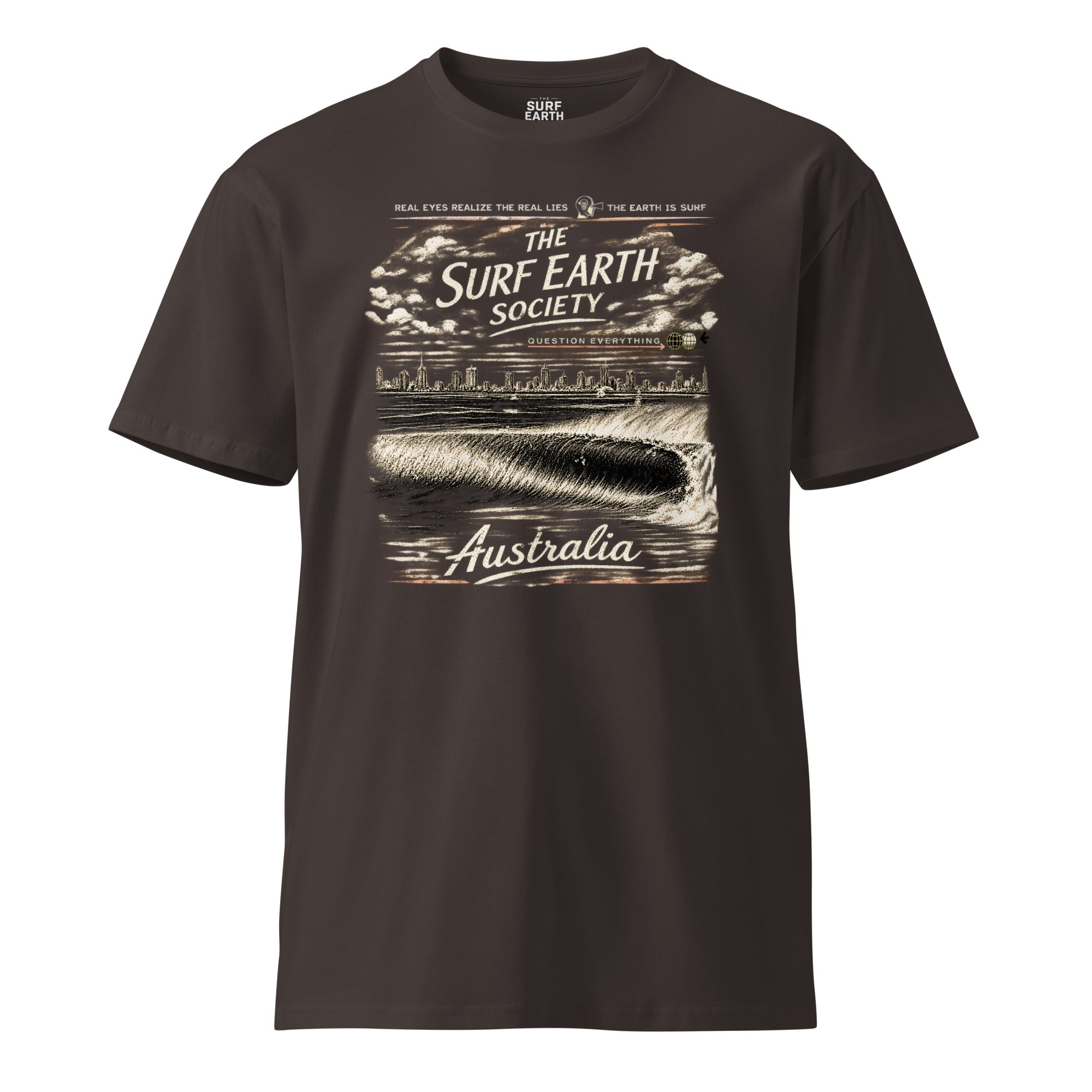 The Surf Earth Society Vintage Australia Rustic graphic tee in coal color