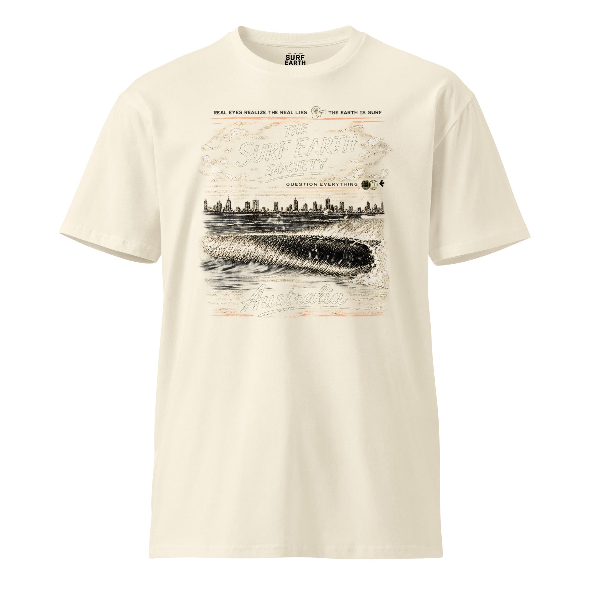 The Surf Earth Society Vintage Australia Rustic graphic tee in natural beige