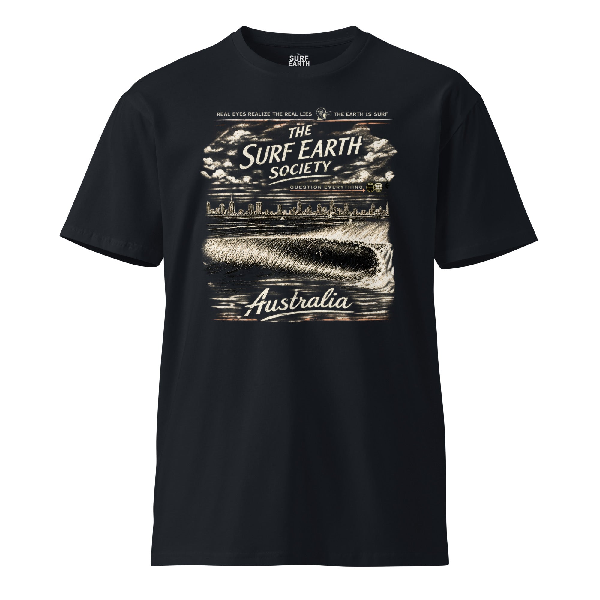 The Surf Earth Society Vintage Australia Rustic graphic tee in navy