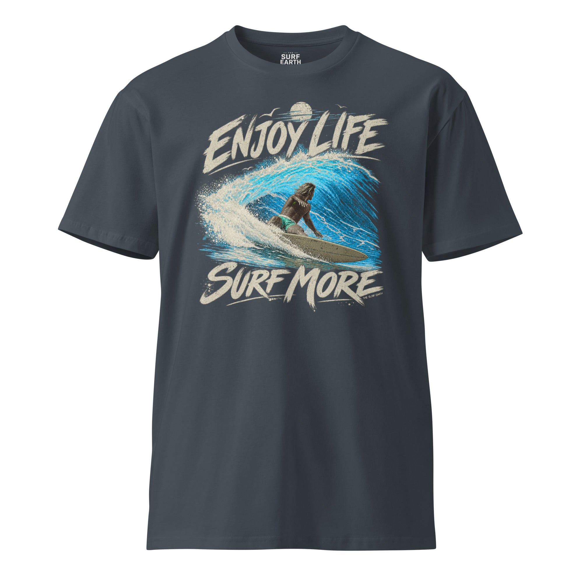 The Surf Earth Enjoy Life Surf More graphic tee in petrol blue