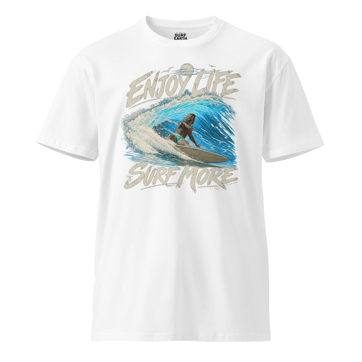 The Surf Earth Enjoy Life Surf More graphic tee in white