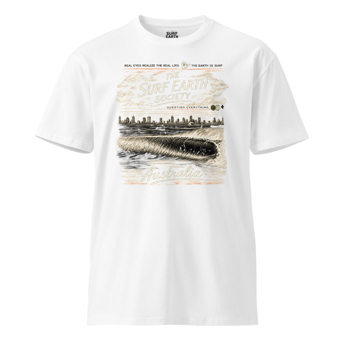 The Surf Earth Society Vintage Australia Rustic graphic tee in white